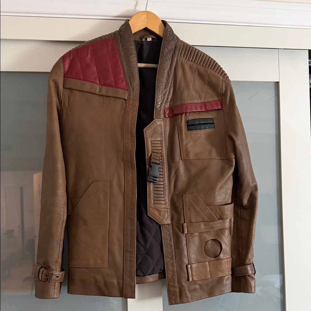 Finn Star Wars Brown and Red leather Jacket